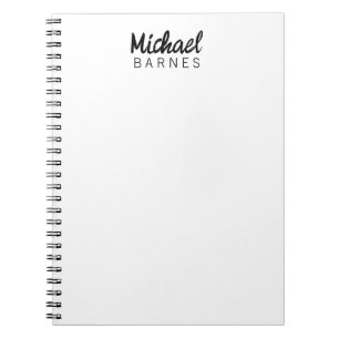 Klassisches Weiß Minimalistisches Einfaches Elegan Notizblock