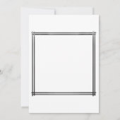 Klassisches Weiß mit feinem Art Deco Border Weddin Einladung (Rückseite)