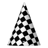 Klassisches Weiß mit Schwarz-Quadrat-Muster Partyhütchen (Links)