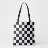 Klassisches Weiß mit Schwarz-Quadrat-Stilmuster Tasche (Vorderseite)
