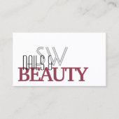 Klassisches Weiß und Burgundy Einfach mit Monogram Visitenkarte (Vorderseite)