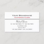 Klassisches Weiß und Schwarz Einfach Cool Beruflic Visitenkarte (Rückseite)