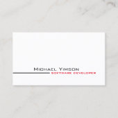 Klassisches Weiß und Schwarz Einfach Cool Beruflic Visitenkarte (Vorderseite)