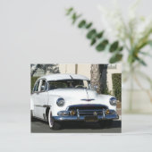 Klassisches Weißauto Postkarte (Stehend Vorderseite)