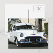 Klassisches Weißauto Postkarte (Vorne/Hinten)