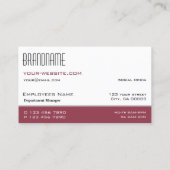 Klassisches Weißburgunder Einfach und Beruflich Visitenkarte (Rückseite)