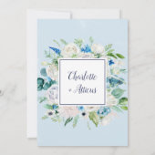 Klassisches Weißes Blume Hochzeitsfest Einladung (Rückseite)