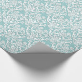 Klassisches weißes Damaskusmuster Geschenkpapier (Ecke)