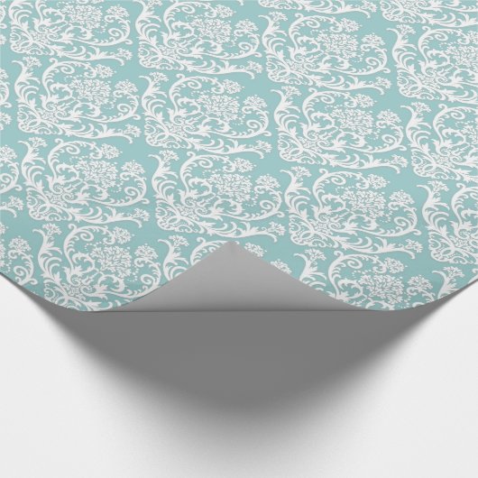 Klassisches weißes Damaskusmuster Geschenkpapier (Ecke)