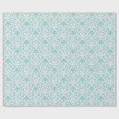 Klassisches weißes Damaskusmuster Geschenkpapier (Flach)