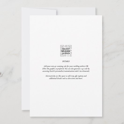 Klassisches Weißes Elegantes Print oder Digitale H Einladung (Rückseite)