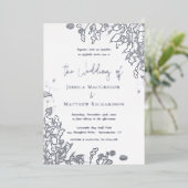 Klassisches Weißes Hochzeitsilber Folieneinladung (Stehend vorne)