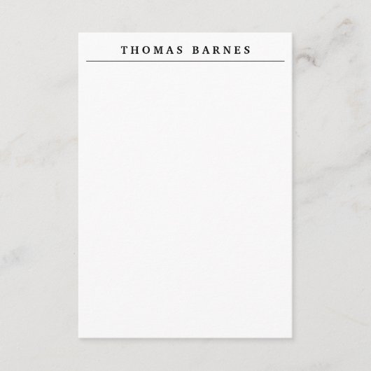 Klassisches Weißes Minimalistisches Schlichtes Ele Begleitkarte (Vorderseite)