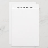 Klassisches Weißes Minimalistisches Schlichtes Ele Briefpapier (Vorne/Hinten)