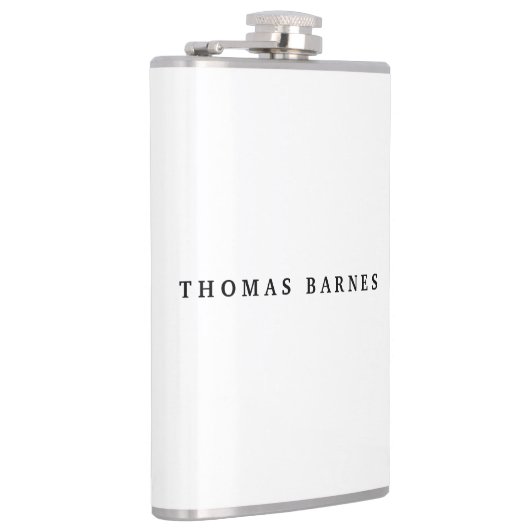 Klassisches Weißes Minimalistisches Schlichtes Ele Flachmann (Rechts)