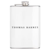 Klassisches Weißes Minimalistisches Schlichtes Ele Flachmann (Vorderseite)