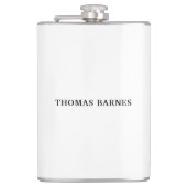 Klassisches Weißes Minimalistisches Schlichtes Ele Flachmann (Vorderseite)