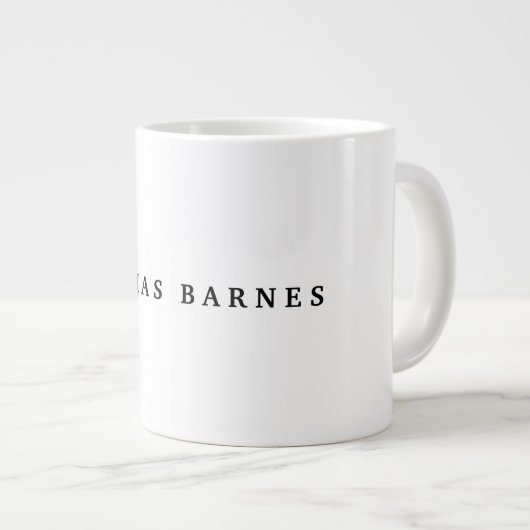 Klassisches Weißes Minimalistisches Schlichtes Ele Jumbo-Tasse (Vorderseite Rechts)