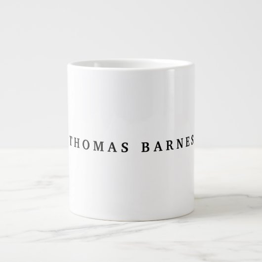 Klassisches Weißes Minimalistisches Schlichtes Ele Jumbo-Tasse (Vorderseite)