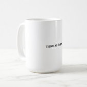 Klassisches Weißes Minimalistisches Schlichtes Ele Kaffeetasse (Vorderseite Links)