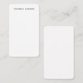 Klassisches Weißes Minimalistisches Schlichtes Ele Mitteilungskarte (Vorne/Hinten)