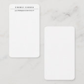 Klassisches Weißes Minimalistisches Schlichtes Ele Mitteilungskarte (Vorne/Hinten)