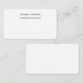 Klassisches Weißes Minimalistisches Schlichtes Ele Mitteilungskarte (Vorne/Hinten)
