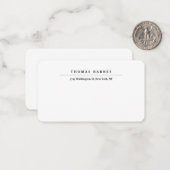 Klassisches Weißes Minimalistisches Schlichtes Ele Mitteilungskarte (Vorderseite/Rückseite Beispiel)