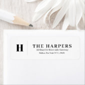 Klassisches, weißes, modernes Adressetikett (Insitu)