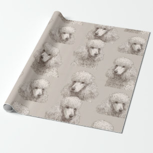 Klassisches Weißes Pudel-Portrait-Geschenkpapier Geschenkpapier