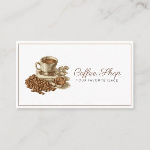 Klassisches weißes und braunes Vintage-Espresso-Ca Visitenkarte