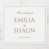 Klassisches weißes und goldenes Sparkling Weinetik Schaumweinetikett (Einzelnes Label)