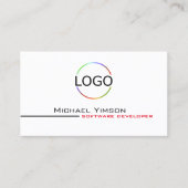 Klassisches Weißschwarz mit Beruflichem Logo und F Visitenkarte (Vorderseite)