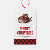 Klassisches Western-Weihnachtsgeschenk-Tag mit ind Geschenkanhänger (Vorderseite)