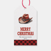 Klassisches Western-Weihnachtsgeschenk-Tag mit ind Geschenkanhänger (Rückseite)