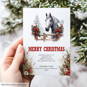 Klassisches Western-Weihnachtsgrußkartendesign Feiertagskarte