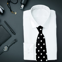 Klassisches White Polka Dot Muster auf schwarzer K