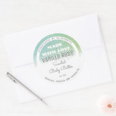 Klassisches White Product Label Aquamariner Grüner Runder Aufkleber (Umschlag)