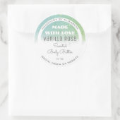 Klassisches White Product Label Aquamariner Grüner Runder Aufkleber (Tasche)