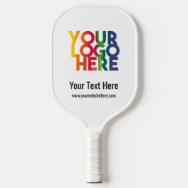 Klassisches White Simple Business Logo Pickleball Schläger