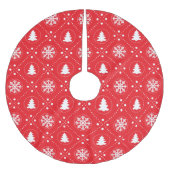 Klassisches White Winter Weihnachtsmuster Polyester Weihnachtsbaumdecke (Vorderseite)