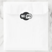 Klassisches WiFi-Symbol in Schwarz-Weiß Runder Aufkleber (Tasche)