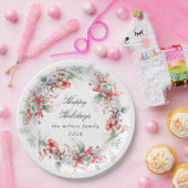 Klassisches Winter Holiday Berries Paper Pappteller (Party)