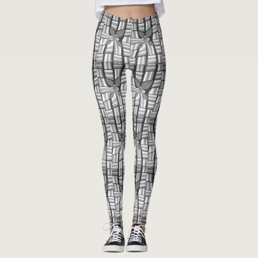 Klassisches Zebra Schönes Abstraktes geometrisches Leggings (Vorderseite)