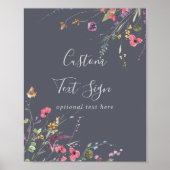 Klassisches Zeichen für Blauer Wildblauch Poster (Vorne)