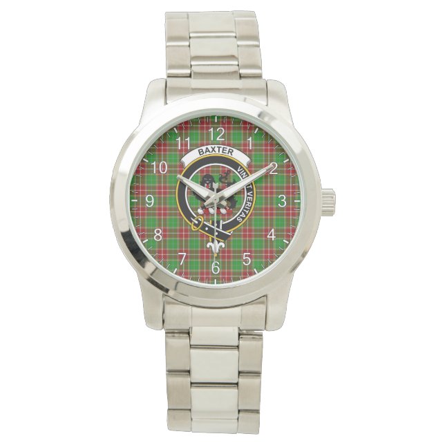 Klassisches Zeitloses Clan Baxter Modernes Tartan- Armbanduhr (Vorderseite)