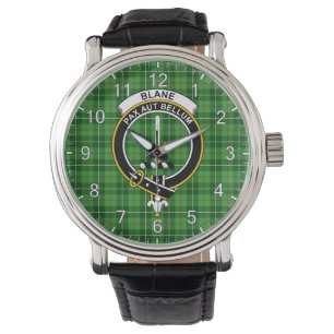 Klassisches Zeitloses Clan Blane Tartan Abzeichen  Armbanduhr
