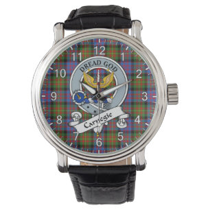 Klassisches Zeitloses Clan Carnegie Altes Abzeiche Armbanduhr