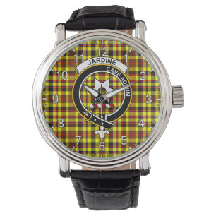 Klassisches Zeitloses Clan Jardine Yellow Tartan A Armbanduhr