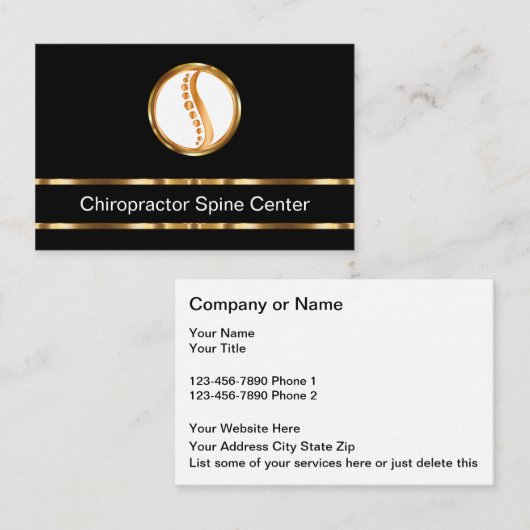 Klassisches Zentrum für Chiropraktiker Visitenkarte (Vorne/Hinten)